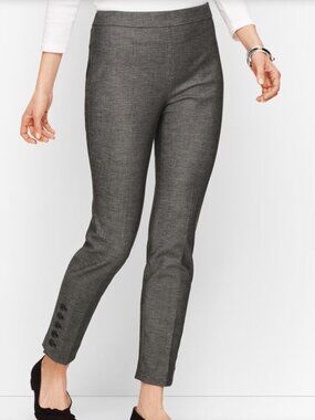 Talbots Chatham Pants with side zip and button cuff – Charcoal Grey – Size 8 EUC